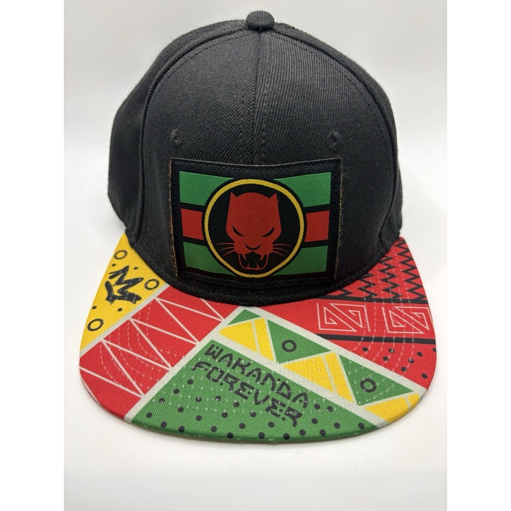 Marvel Wakanda Forever Black Panther Snapback Hat Bioworld OSFM Adjustable